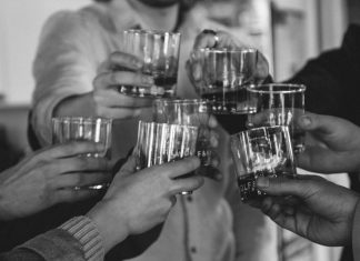 Wolf & Key’s 2019 New Year’s Resolutions drinks clinking